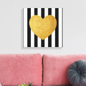 TUMBLR WALL ART GOLD GLITZER HERZ LEINWANDDRUCK (Insitu (Wohnzimmer))