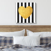 TUMBLR WALL ART GOLD GLITZER HERZ LEINWANDDRUCK (Insitu (Schlafzimmer))