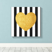 TUMBLR WALL ART GOLD GLITZER HERZ LEINWANDDRUCK (Insitu (Holzboden))
