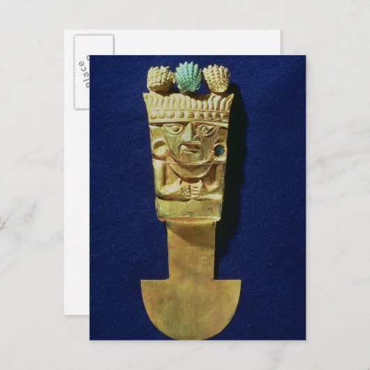 Tumi oder zeremonielles Messer in Form Postkarte (Vorne/Hinten)