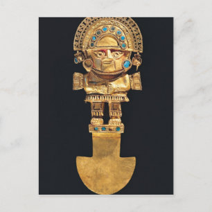 Tumi oder zeremonielles Messer in Form Postkarte