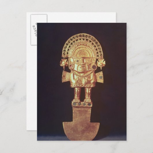 Tumi oder zeremonielles Messer in Form von Naylamp Postkarte (Vorne/Hinten)