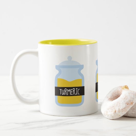 Tummergelbes Gewürz Zweifarbige Tasse (Mit Donut)