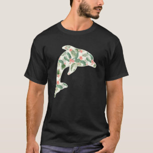 Tümmler-Blumenmädchen-Druck Blumen Fisch Hawaiian T-Shirt