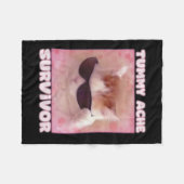 Tummy Ache Survivor Cat Funny Fleecedecke (Vorderseite (Horizontal))