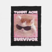 Tummy Ache Survivor Cat Funny Fleecedecke (Vorderseite)