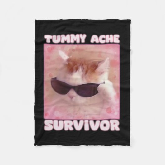 Tummy Ache Survivor Cat Funny Fleecedecke (Vorderseite)