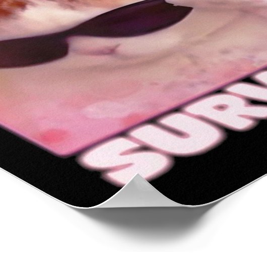 Tummy Ache Survivor Cat Funny Poster (Ecke)