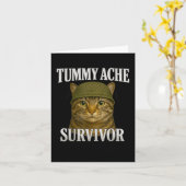Tummy Ache Survivor Cat Meme Funny Kitten Geschenk Karte (Gelbe Blume)