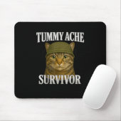 Tummy Ache Survivor Cat Meme Funny Kitten Geschenk Mousepad (Mit Mouse)
