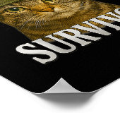 Tummy Ache Survivor Cat Meme Funny Kitten Geschenk Poster (Ecke)