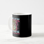 Tummy Ache Survivor Cat Meme Funny Saying Cats Ani Kaffeetasse (Vorderseite Links)