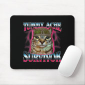 Tummy Ache Survivor Cat Meme Funny Saying Cats Ani Mousepad (Mit Mouse)