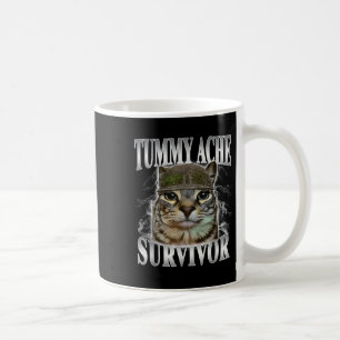 Tummy Ache Survivor Funny Cat Meme Kaffeetasse