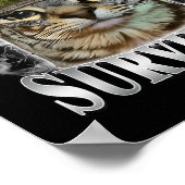 Tummy Ache Survivor Funny Cat Meme Poster (Ecke)