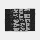 Tumor im Gehirn - Trage grau für Papa stark Fleecedecke (Vorderseite (Horizontal))