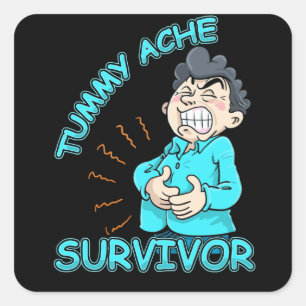Tumorache Survivor Stomach Ache Quadratischer Aufkleber