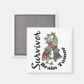 Tumorüberlebensmittel des Gehirns 15 Magnet (Vorderseite/Rückseite)
