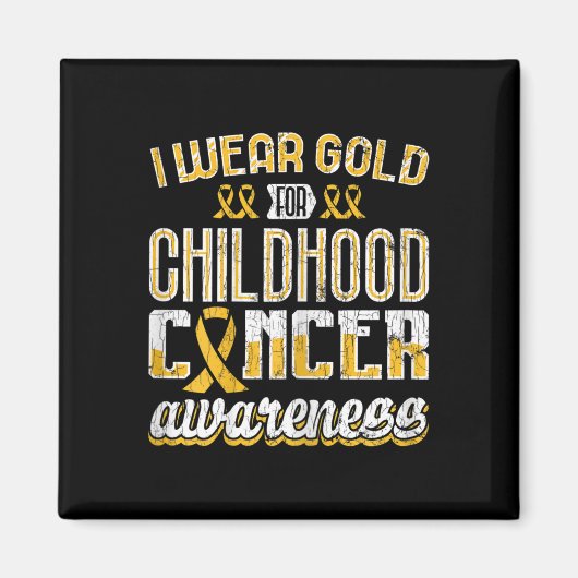 Tumorüberlebung im Kindesalter I Trage Gold Awaren Magnet (Vorne)