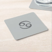 Tumorzodiac - blassgrau rechteckiger pappuntersetzer (angewinkelt)