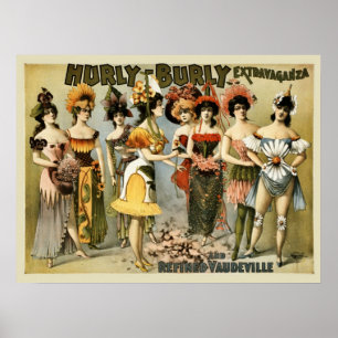 Tumult Extravaganza und Vaudeville Vintage Poster
