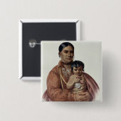 , Tun-Hon-Gehen eine Osage-Frau Button (Vorne & Hinten)