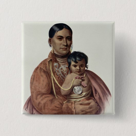 , Tun-Hon-Gehen eine Osage-Frau Button (Vorderseite)