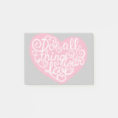 Tun Sie alle Sachen mit Liebe-Rot Post-it Klebezettel (Vorderseite)