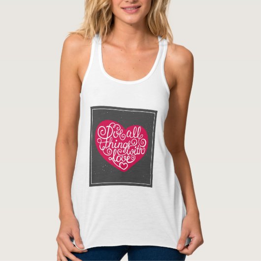 Tun Sie alle Sachen mit Liebe-Rot Tank Top (Vorderseite)