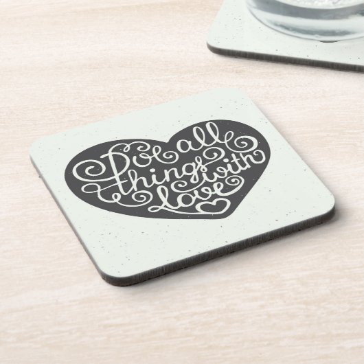 Tun Sie alle Sachen mit Liebe Untersetzer (Linke Seite)