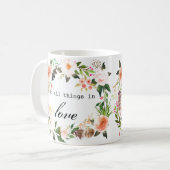 "Tun Sie alles in Liebe" Aquarellkaffeemarke Tasse (Vorderseite Links)
