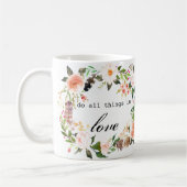 "Tun Sie alles in Liebe" Aquarellkaffeemarke Tasse (Links)