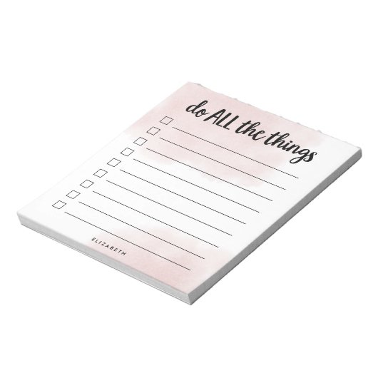 Tun Sie alles | Personalisierte Blendung Notizblock (Rotiert)