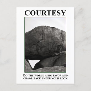 Tun Sie der Welt einen Gefallen; kommen Sie zurück Postkarte