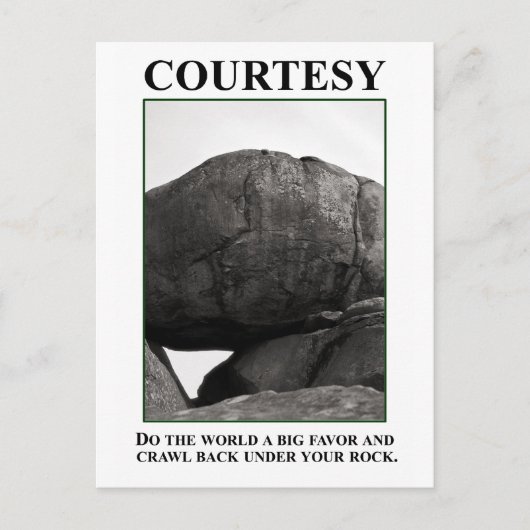 Tun Sie der Welt einen Gefallen; kommen Sie zurück Postkarte (Vorderseite)