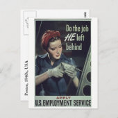 "Tun Sie die Arbeit, die er hinter sich verlassen  Postkarte (Vorne/Hinten)
