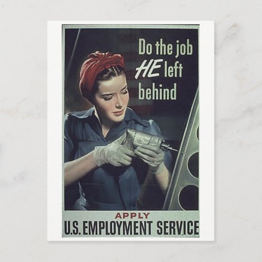 "Tun Sie die Arbeit, die er hinter sich verlassen  Postkarte (Vorderseite)