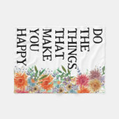 Tun Sie die Dinge, die Sie glücklich Motivierend m Fleecedecke (Vorderseite (Horizontal))