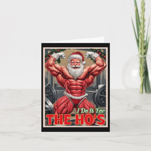 Tun Sie es für den Muskel-Santa-Bodybuilder der de Karte (Vorderseite)