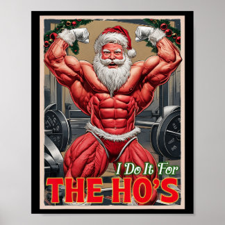 Tun Sie es für den Muskel-Santa-Bodybuilder der de Poster