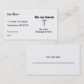 Tun Sie keinen Schaden Terminkarte (Vorne/Hinten)