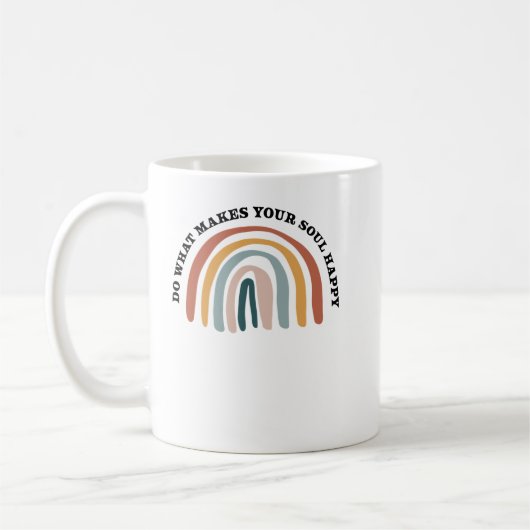 Tun Sie, was Ihr Soul glücklich macht Regenbogen Kaffeetasse (Links)