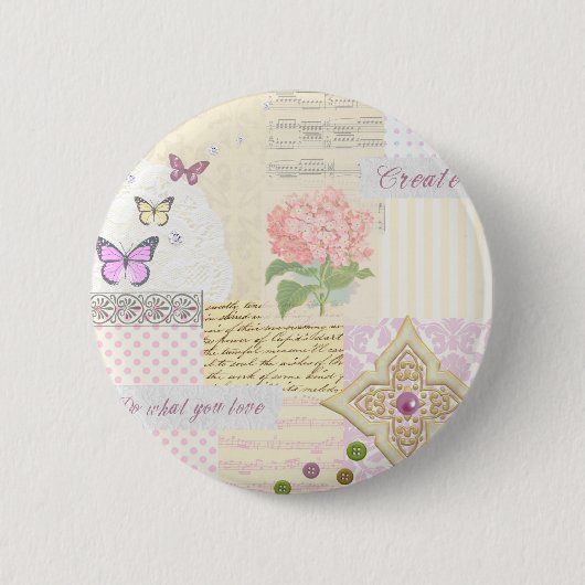 Tun Sie, was Sie Liebe - Girly rosa u. Button (Vorderseite)