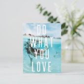 Tun Sie, was Sie Liebe | Modern Swimming Azure Adv Postkarte (Stehend Vorderseite)