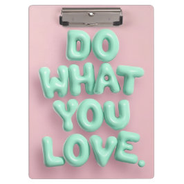 Tun Sie, was Sie pastellfarbene Zwischenablage mit Klemmbrett