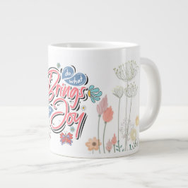 Tun Sie, was Sie zu Joy Floral und Butterfly Zitat Jumbo-Tasse