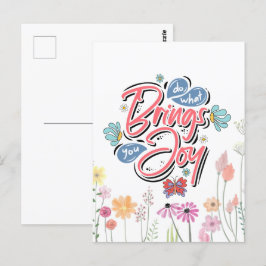 Tun Sie, was Sie zu Joy Floral und Butterfly Zitat Postkarte