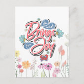 Tun Sie, was Sie zu Joy Floral und Butterfly Zitat Postkarte (Vorderseite)