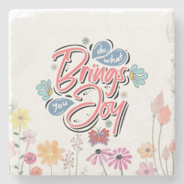 Tun Sie, was Sie zu Joy Floral und Butterfly Zitat Steinuntersetzer