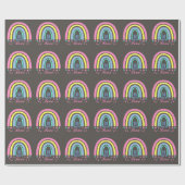 "TUN WAS SIE LIEBE" QUOTE BROWN RETRO BOHO RAINBOW GESCHENKPAPIER (Flach)